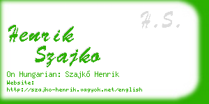 henrik szajko business card