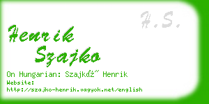 henrik szajko business card
